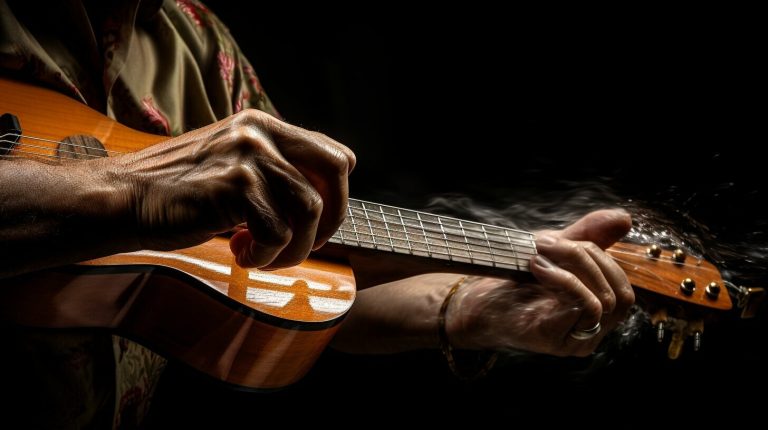 gratter les cordes ukulele